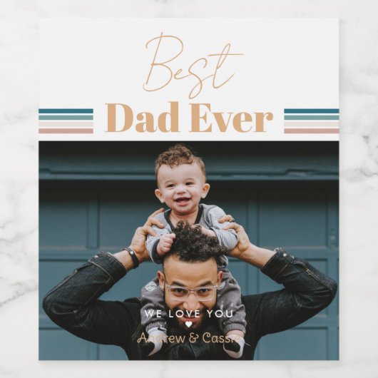 Beste vader ooit We houden van je Wijn Etiket (Enkel label)