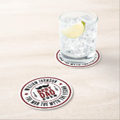 Beste vader ooit  Westerne Logo Vaderdag Ronde Kartonnen Onderzetter (Insitu)