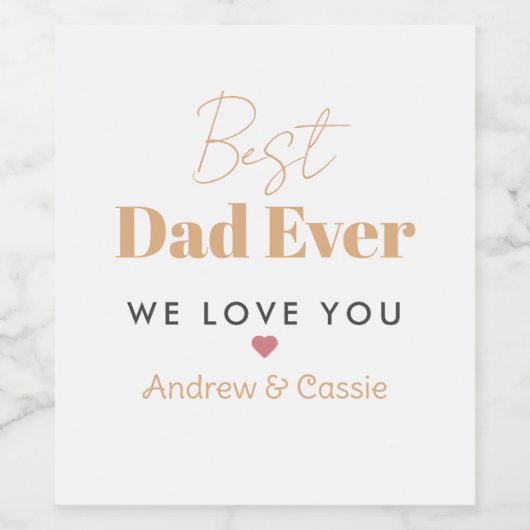 Beste vader ooit wijn etiket (Enkel label)