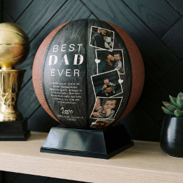 Beste vader ooit Woodgrain Fathers Dag Foto Collag Basketbal