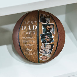 Beste vader ooit Woodgrain Fathers Dag Foto Collag Basketbal
