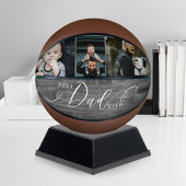 Beste vader ooit Woodgrain Fathers Dag Foto Collag Basketbal