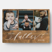 Beste vader ooit Woodgrain vaders dag cadeau foto Fotoplaat (voorkant)