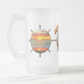 Beste vader ooit zonsondergang 1738 matglas bierpul (Links)