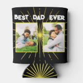 Beste vader ooit zwart en goud familie fotocollage blikjeskoeler (Achterkant)
