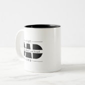 Beste vader ooit zwart en wit tweekleurige koffiemok (Voorkant links)