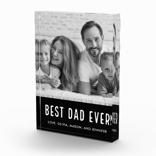 Beste vader ooit | Zwart-wit Fotoblokken (Rechts)