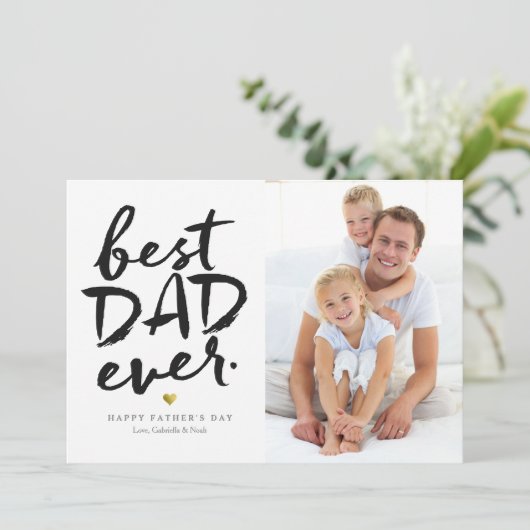 Beste vader ooit | Zwart wit Kaart (Staand voorkant)
