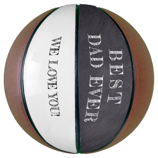 Beste vader ooit zwart wit krijtbord basketbal (Verticaal)