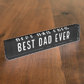 Beste vader ooit | Zwart-wit Naambordje (Zijkant)