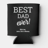 Beste vader ooit zwart wit typografie Custom Blikjeskoeler (Voorkant)