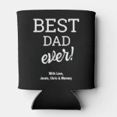 Beste vader ooit zwart wit typografie Custom Blikjeskoeler (Achterkant)