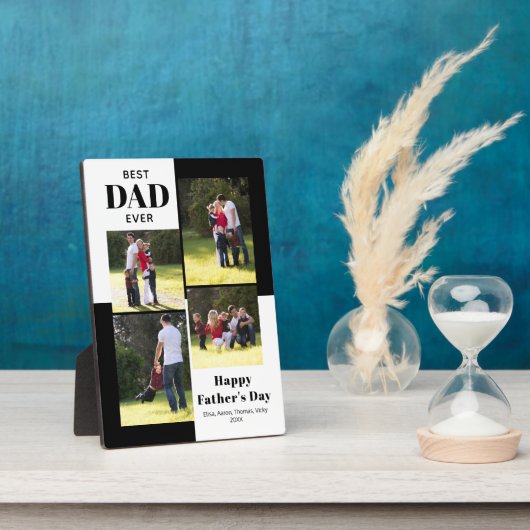 Beste vader ooit zwart, witte Vaderdag foto Fotoplaat (Zijkant)