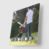 Beste vader ooit zwart, witte Vaderdag foto Vierkante Klok (Hoek)