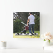 Beste vader ooit zwart, witte Vaderdag foto Vierkante Klok (Huis)