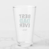 Beste vader ooit zwarte Blauwgroen typografie gepe Glas (Achterkant)