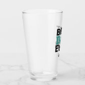 Beste vader ooit zwarte Blauwgroen typografie gepe Glas (Rechts)