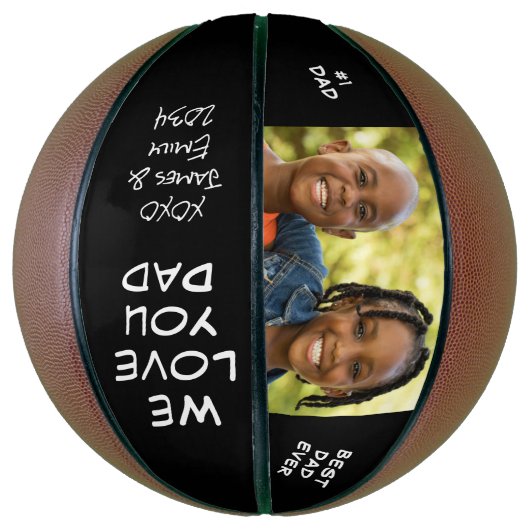 Beste vader ooit zwarte foto basketbal (Verticaal)