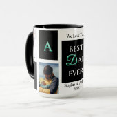 Beste vader ooit Zwarte foto gepersonaliseerde mok (Voorkant links)