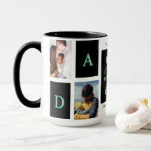 Beste vader ooit Zwarte foto gepersonaliseerde mok