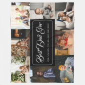 Beste vader ooit zwarte fotocollage fleece deken (Voorkant)