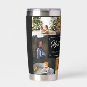 Beste vader ooit zwarte fotocollage geïsoleerde drinkbeker (Voorkant)