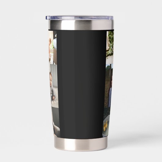 Beste vader ooit zwarte fotocollage geïsoleerde drinkbeker (Rechts)