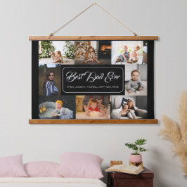 Beste vader ooit zwarte fotocollage hangend wandkleed