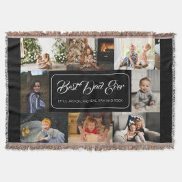 Beste vader ooit zwarte fotocollage modern deken