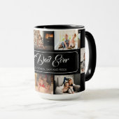 Beste vader ooit zwarte fotocollage mok (Voorkant rechts)