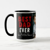 Beste vader ooit zwarte Rode Familie Foto Mok (Links)