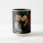 Beste vader ooit zwarte Rode Familie Foto Mok (Midden)