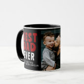 Beste vader ooit zwarte Rode Familie Foto Mok (Voorkant links)