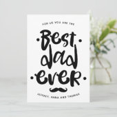 Beste Vader Ooit Zwarte Script Snor Vaderdag Feestdagenkaart (Staand voorkant)