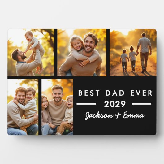 Beste vader ooit zwarte Vaderdag fotocollage Fotoplaat (voorkant)