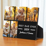 Beste vader ooit zwarte Vaderdag fotocollage Fotoplaat<br><div class="desc">Vier een speciale vader met deze moderne Best Dad Ever Fathers Day fotocollage plaque. Personaliseer met uw favoriete familiefoto's, het jaar en namen om een unieke en stijlvolle aandenken te creëer. Met een strakke hedendaagse lay-out en tijdloze typografie, is het ideaal voor Vaderdag, verjaardagen of elke gelegenheid om liefde en...</div>
