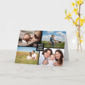 Beste vader ooit zwarte vaders Dag 4 Foto Collage Kaart (Gele Bloem)