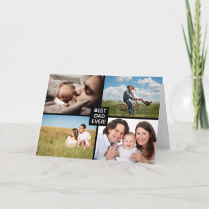 Beste vader ooit zwarte vaders Dag 4 Foto Collage Kaart