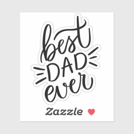 Beste vader ooit. Zwarte witte feestdag Sticker (Vel)