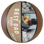 Beste vader op dag 3 Foto Collage Basketbal (Verticaal)