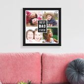 Beste vader op dag 4 Foto Collage Black Canvas Afdruk (Insitu (Woonkamer))