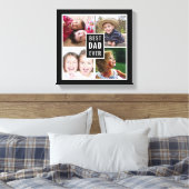 Beste vader op dag 4 Foto Collage Black Canvas Afdruk (Insitu (Slaapkamer))