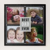 Beste vader op dag 4 Foto Collage Black Legpuzzel (Verticaal)