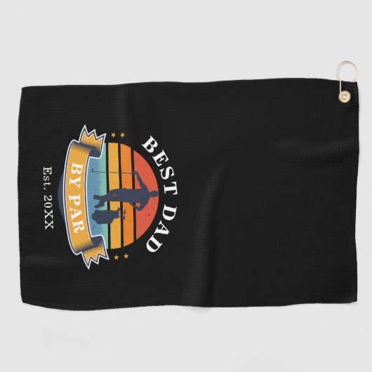 Beste vader op de persoonlijke dag van de Retro Golfhanddoek (Horizontaal)