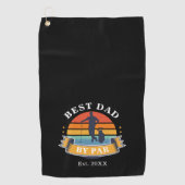 Beste vader op de persoonlijke dag van de Retro Golfhanddoek (Voorkant)