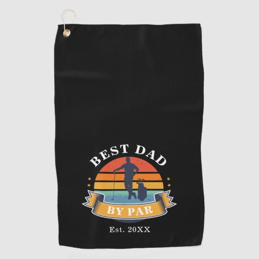 Beste vader op de persoonlijke dag van de Retro Golfhanddoek (Voorkant)