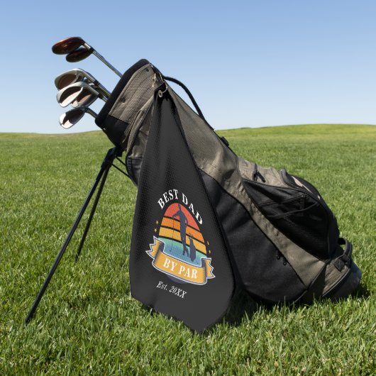Beste vader op de persoonlijke dag van de Retro Golfhanddoek (Groen)