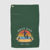 Beste vader op de persoonlijke dag van de Retro Golfhanddoek (Voorkant)