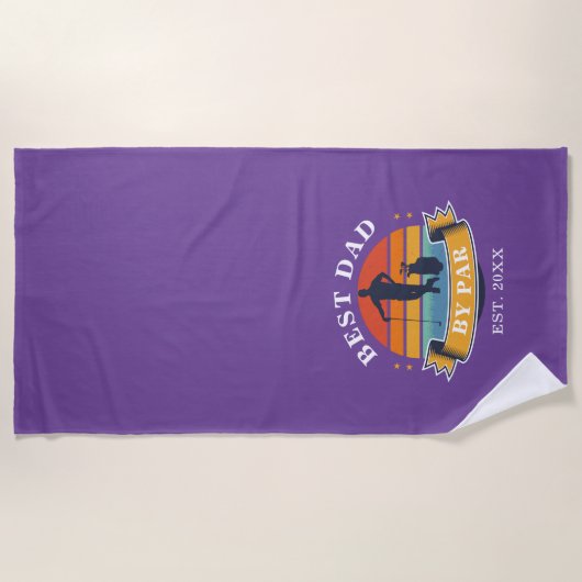 Beste vader op de persoonlijke dag van de Retro Strandlaken (Voorkant)