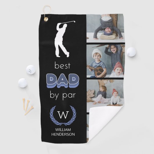Beste vader op foto 4 golfhanddoek (Insitu)